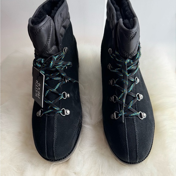 NEW UGG Birch Waterproof Black Suede Wool lined Wedge boots with box Sz.38/8 - Picture 5 of 11